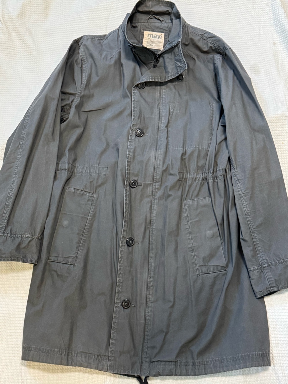 Mavi Men's Charcoal Gray Trench Coat